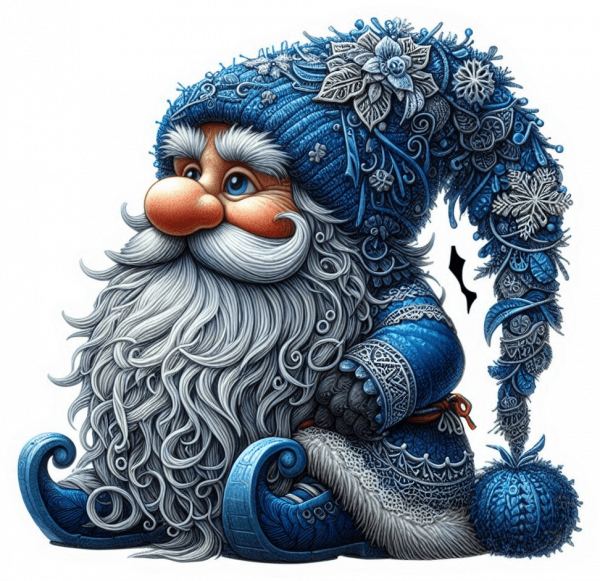 Gnomo Navideñ Azul 01