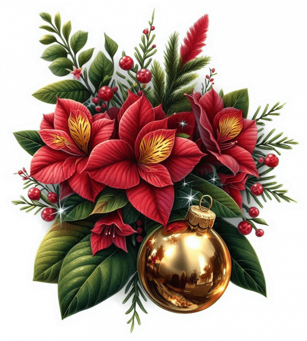 Poinsettias y Bolas de Cristal 07