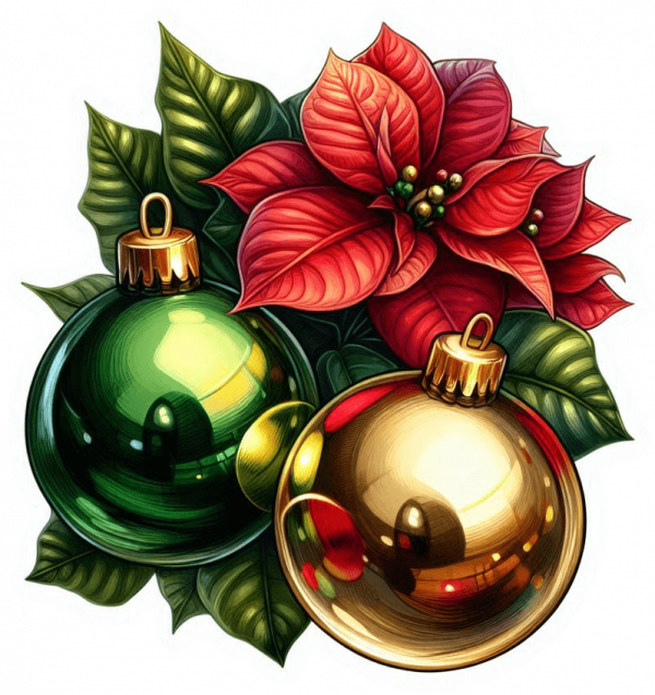 Poinsettias y Bolas de Cristal 08