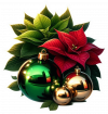 Poinsettias y Bolas de Cristal 01
