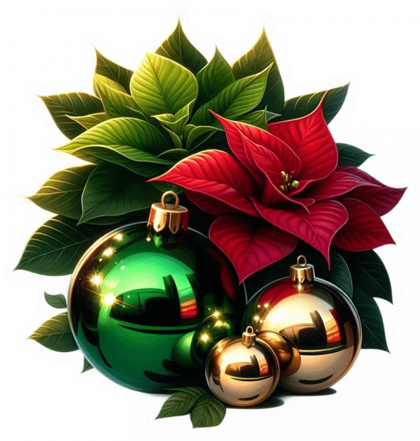 Poinsettias y Bolas de Cristal 01