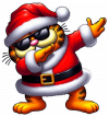 Garfield Santa Claus dabbing dance 02