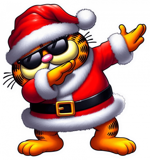 Garfield Santa Claus dabbing dance 02