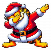 Garfield Santa Claus dabbing dance 01