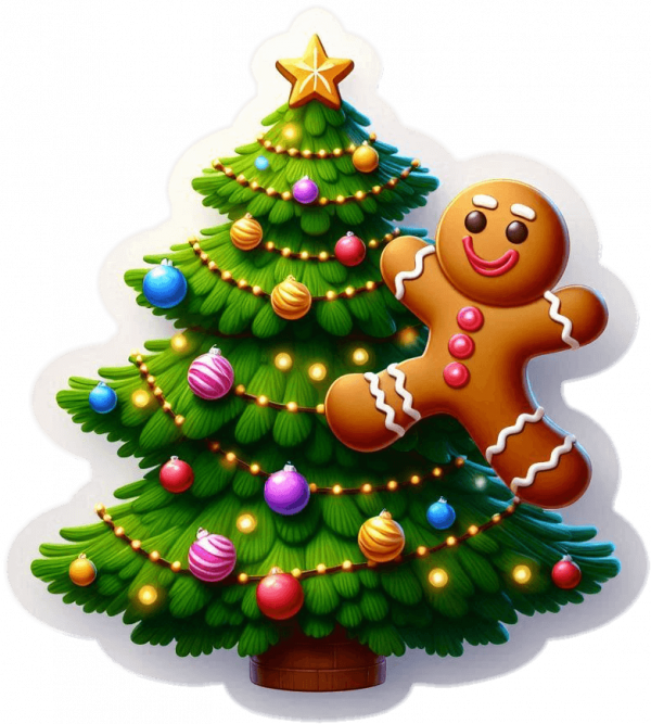 Hombre de Jengibre y Arbol de Navidad 01