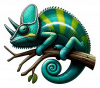 Camaleón de Jackson (Trioceros jacksonii) 01