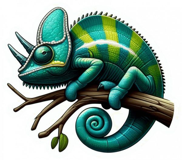 Camaleón de Jackson (Trioceros jacksonii) 01