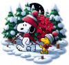 Snoopy y woodstock con Poinsettias de Navidad 04