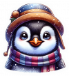 Pinguino busto Navideño 01