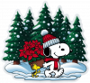 Snoopy y woodstock con Poinsettias de Navidad 03
