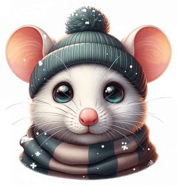 Raton busto Navideño 01