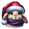 Conejo busto Navideño 01