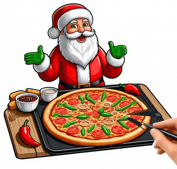 Santa Claus y Pizza 02