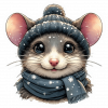 Raton busto Navideño 02