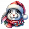 Conejo busto Navideño 03