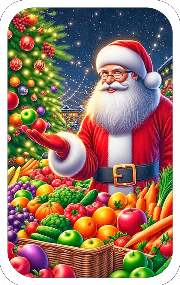 Tarjeticas Santa Claus y Fruteria 07
