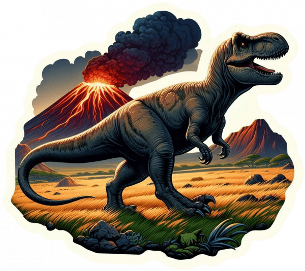 Dinosaurio en una Pradera Volcanica01