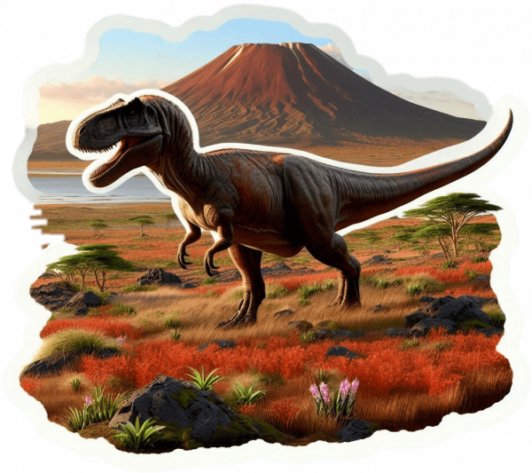 Dinosaurio en una Pradera Volcanica03