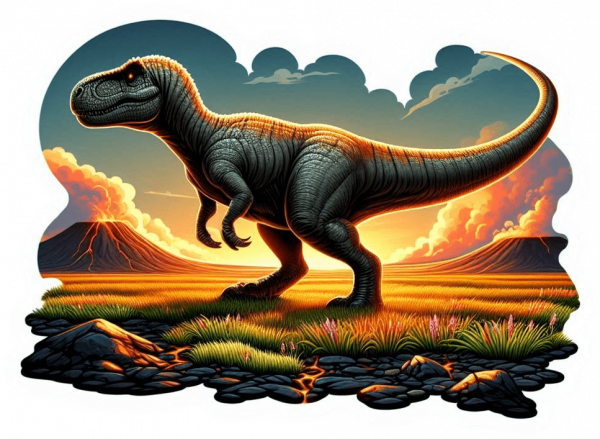 Dinosaurio en una Pradera Volcanica04