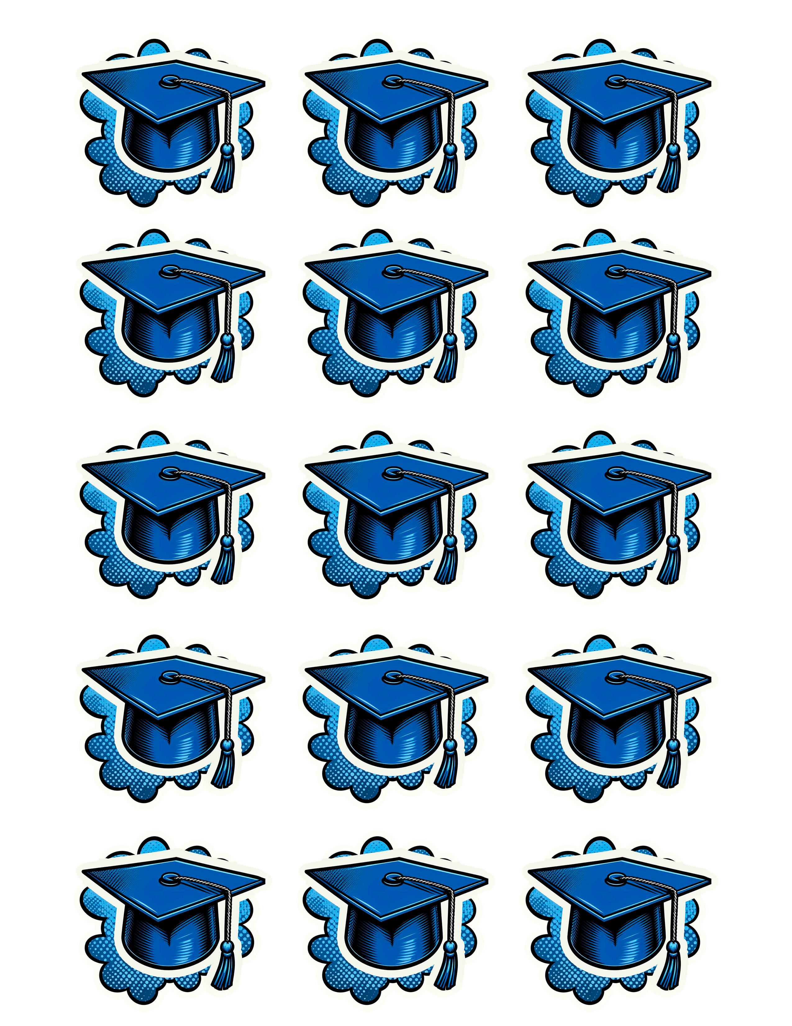 Plantilla de Birretes de Graduación