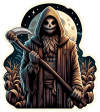 Scary scarecrow con hoz