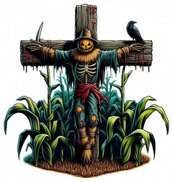 Scary scarecrow crucificado