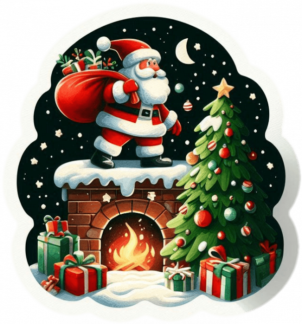 Santa Claus y Arbol de Navidad