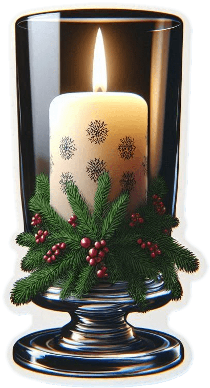 Vela y portavela de Navidad