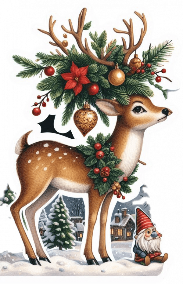 Venado y Gnomo Navidad
