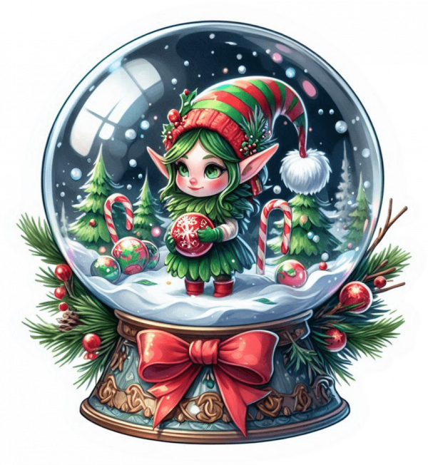 Duende Bola de Cristal de Navidad