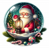 Santa en Bola de Cristal de Navidad