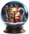 Santa en Bola de Cristal de Navidad