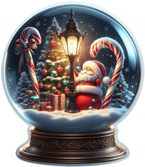 Santa en Bola de Cristal de Navidad