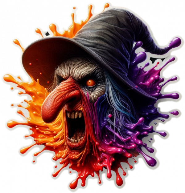 Bruja en explosion de pintura