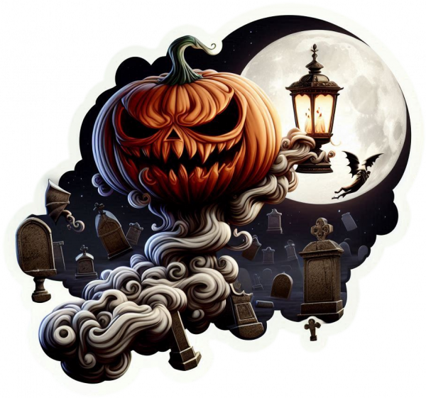 Calabaza Terrorifica en Cementerio