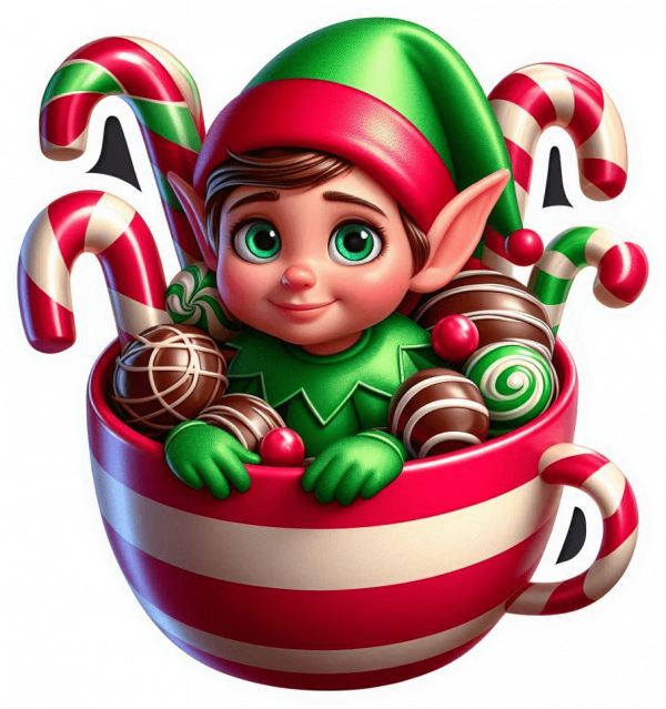 Duendes de Navidad en Taza de chocolate