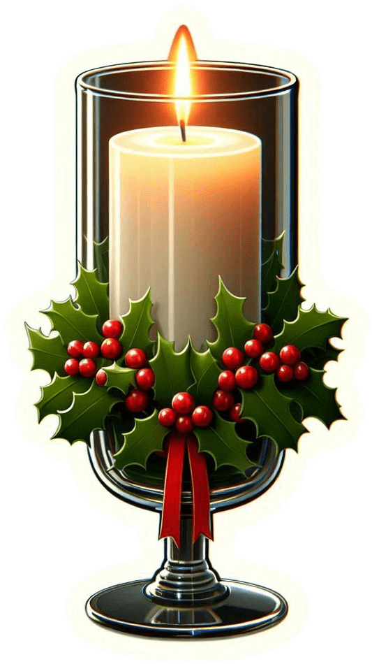 Vela de Navidad en Vidrio