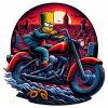 Bart Simpson Motorizado en cementerio