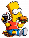 Bart simpson comiendo Hamburgesas