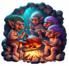 Duendes Trolls Comiendo