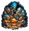 Duendes Trolls Comiendo