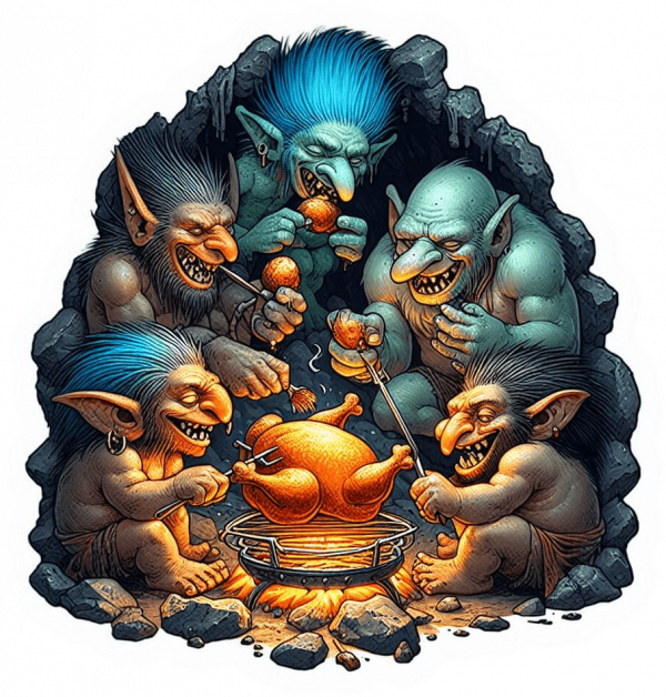 Duendes Trolls Comiendo