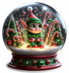 Duende Bola de Cristal de Navidad