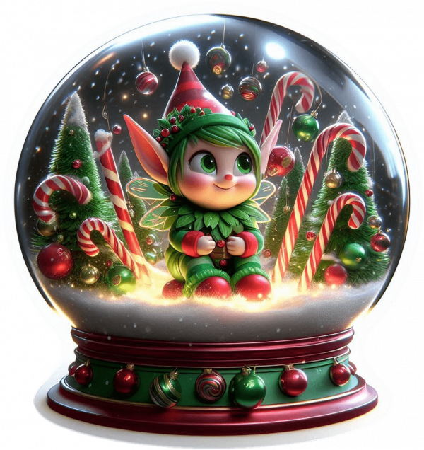 Duende Bola de Cristal de Navidad