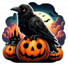 Cuervo sobre calabaza