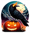 Cuervo sobre calabaza