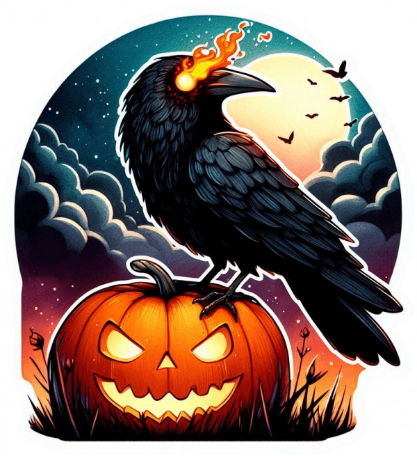 Cuervo sobre calabaza