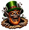 Duende Leprechaun saliendo de un Hueco