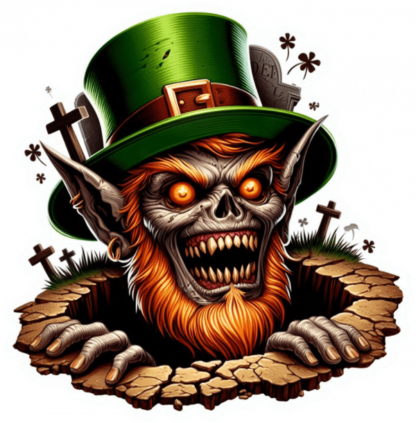 Duende Leprechaun saliendo de un Hueco