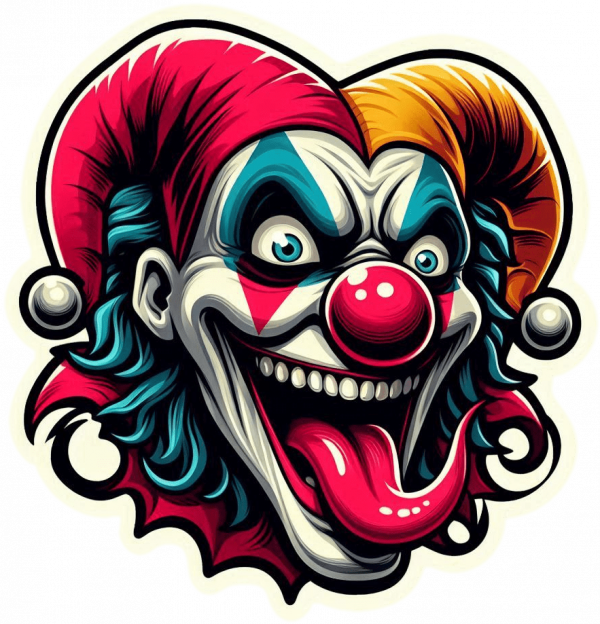 Cara de Arlequin terrorifico
